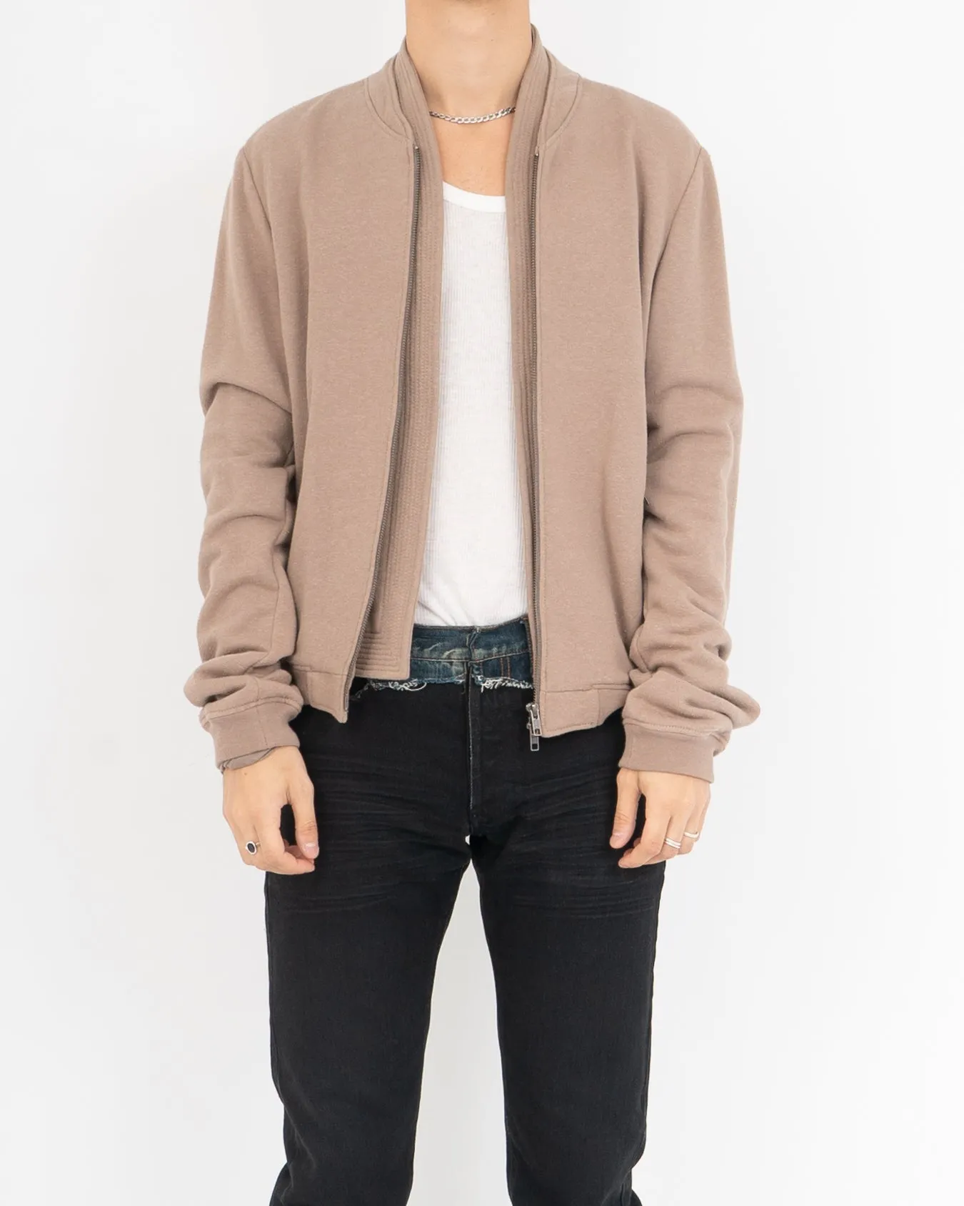 SS11 Beige Cotton Bomber Jacket