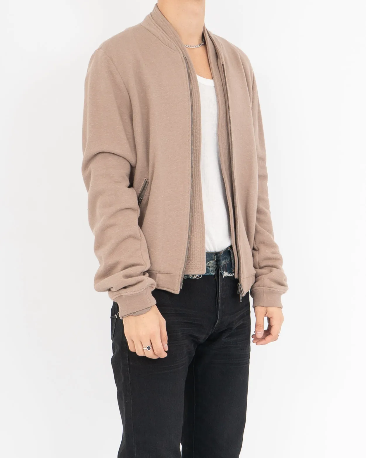 SS11 Beige Cotton Bomber Jacket