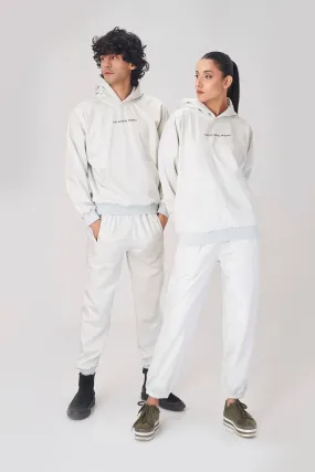 Unisex White Hoodie Tracksuit for Ultimate Comfort and Effortless Style