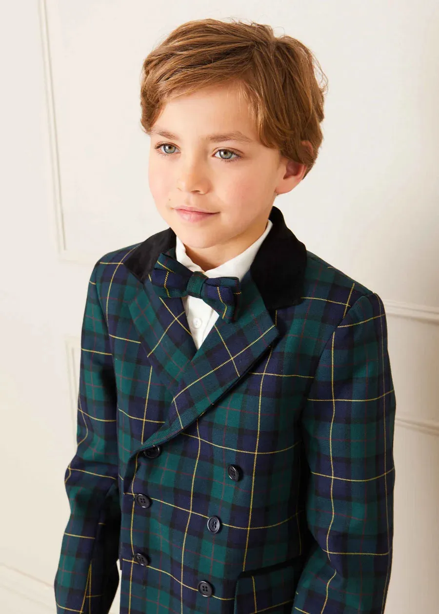 Windsor Tartan Double Breasted Blazer in Green (4-10yrs)