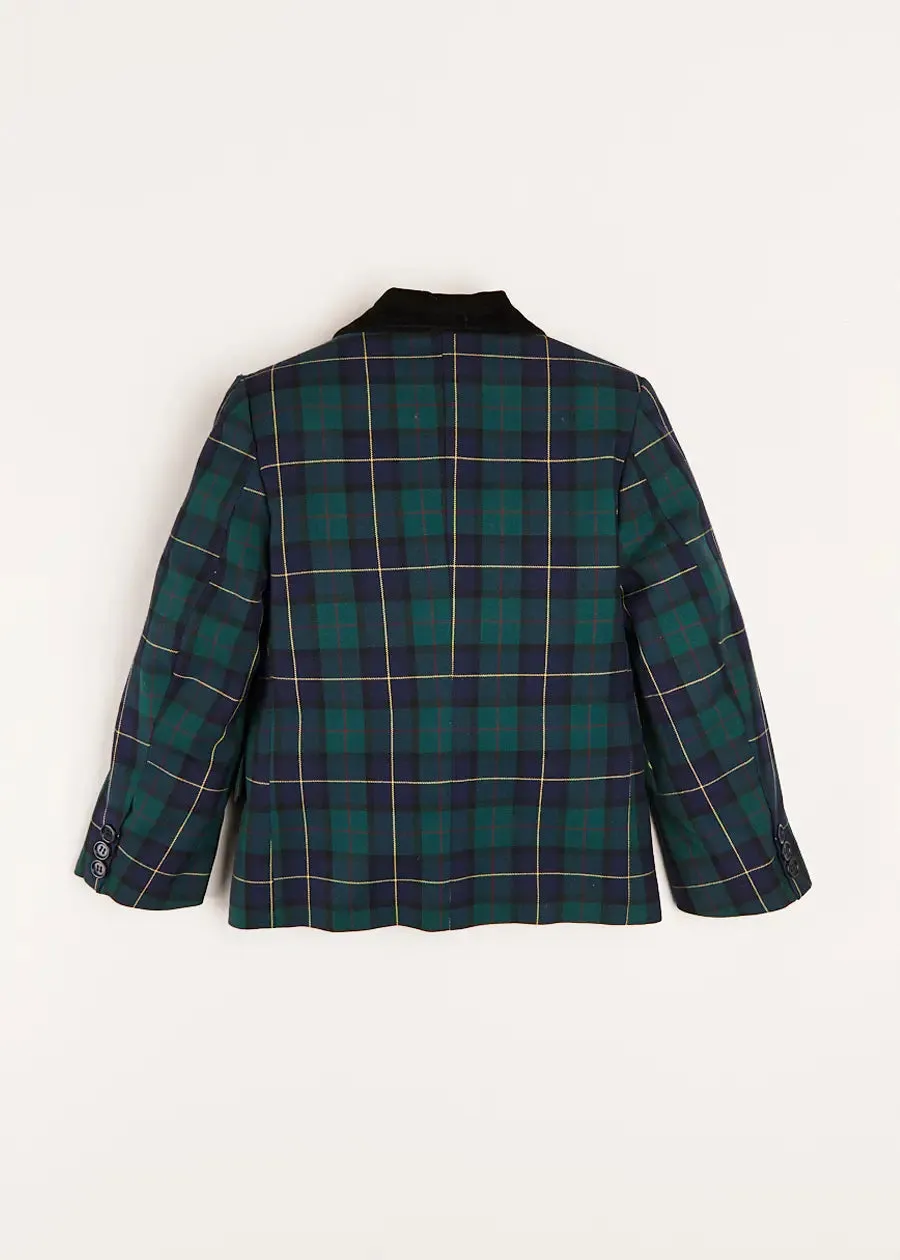 Windsor Tartan Double Breasted Blazer in Green (4-10yrs)