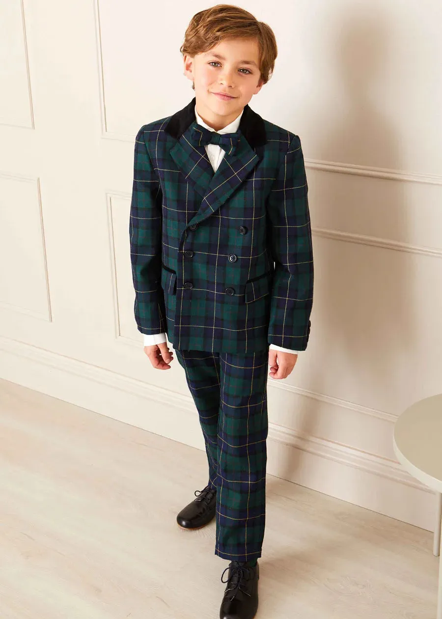 Windsor Tartan Double Breasted Blazer in Green (4-10yrs)