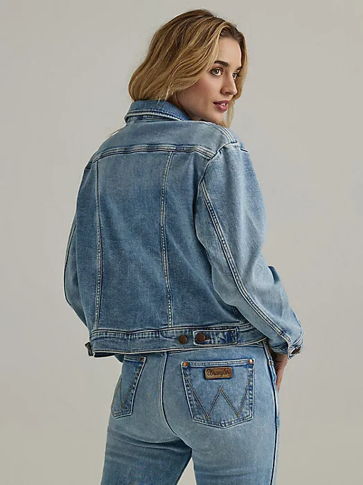 Womens Cowboy Denim Jacket - Light Wash